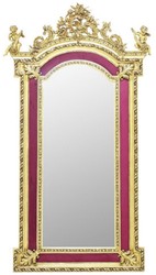 Casa Padrino espejo barroco oro / rojo burdeos - Espejo de estilo barroco con decoraciones - Espejo de pared rectangular estilo barroco - Espejo guardarropa barroco - Muebles estilo barroco