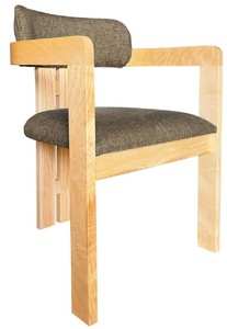 Casa Padrino sedia da pranzo di lusso con braccioli nero / naturale 56 x 54 x A. 82 cm - Sedia da cucina in legno massello - Mobili per sala da pranzo - Mobili in legno massello - Mobili di lusso