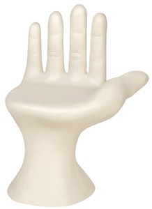 Casa Padrino Luxus Designer Stuhl Hand Cremeweiß 60 x 50 x H. 89 cm - Fiberglas Stuhl - Luxus Möbel - Designer Möbel - Fiberglas Möbel