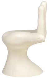 Casa Padrino luxury designer chair hand cream white 60 x 50 x H. 89 cm - Fiberglass chair - Luxury furniture - Designer furniture - Fiberglass furniture