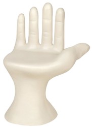 Casa Padrino luxury designer chair hand cream white 60 x 50 x H. 89 cm - Fiberglass chair - Luxury furniture - Designer furniture - Fiberglass furniture