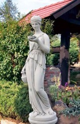 Casa Padrino Art Nouveau Garden Decoration Sculpture Gray H. 165 cm - Elegant Garden Stone Figure - Baroque & Art Nouveau Garden Decoration Accessories - Garden Decoration Stone Sculptures
