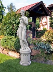 Casa Padrino Art Nouveau Garden Decoration Sculpture Gray H. 165 cm - Elegant Garden Stone Figure - Baroque & Art Nouveau Garden Decoration Accessories - Garden Decoration Stone Sculptures