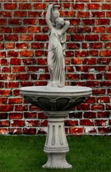 Casa Padrino baroque fountain woman with jug gray Ø 78 x H. 175 cm - Magnificent garden fountain in baroque style - Round garden decoration stone fountain - Baroque garden decoration accessories Casa Padrino baroque fountain woman with jug gray Ø 78 x H. 175 cm - Magnificent garden fountain in baroque style - Round garden decoration stone fountain - Baroque garden decoration accessories