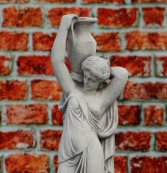 Casa Padrino baroque fountain woman with jug gray Ø 78 x H. 175 cm - Magnificent garden fountain in baroque style - Round garden decoration stone fountain - Baroque garden decoration accessories Casa Padrino baroque fountain woman with jug gray Ø 78 x H. 175 cm - Magnificent garden fountain in baroque style - Round garden decoration stone fountain - Baroque garden decoration accessories