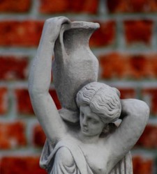 Casa Padrino baroque fountain woman with jug gray Ø 78 x H. 175 cm - Magnificent garden fountain in baroque style - Round garden decoration stone fountain - Baroque garden decoration accessories Casa Padrino baroque fountain woman with jug gray Ø 78 x H. 175 cm - Magnificent garden fountain in baroque style - Round garden decoration stone fountain - Baroque garden decoration accessories