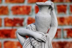 Casa Padrino baroque fountain woman with jug gray Ø 78 x H. 175 cm - Magnificent garden fountain in baroque style - Round garden decoration stone fountain - Baroque garden decoration accessories Casa Padrino baroque fountain woman with jug gray Ø 78 x H. 175 cm - Magnificent garden fountain in baroque style - Round garden decoration stone fountain - Baroque garden decoration accessories