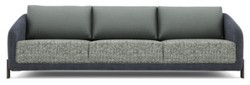 Casa Padrino luxury sofa green / blue / black 255 x 86 x H. 75 cm - Living room sofa - Hotel sofa - Living room furniture - Hotel furniture - Luxury furniture - Luxury furnishings