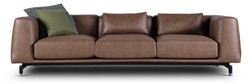Casa Padrino luxury leather sofa vintage brown / black / silver 260 x 93 x H. 67 cm - Living room sofa with high quality genuine leather - Luxury living room furniture - Hotel furniture