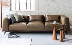 Casa Padrino luxury leather sofa vintage brown / black / silver 260 x 93 x H. 67 cm - Living room sofa with high quality genuine leather - Luxury living room furniture - Hotel furniture