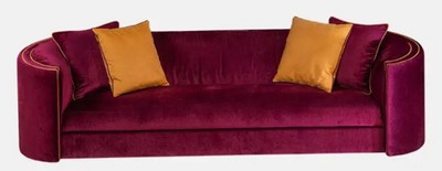 Casa Padrino luxury sofa purple / orange 275 x 89 x H. 75 cm - Living room sofa - Hotel sofa - Living room furniture - Living room furnishings - Hotel furniture - Luxury furniture