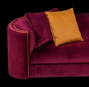 Casa Padrino Luxus Sofa Lila / Orange 275 x 89 x H. 75 cm - Wohnzimmer Sofa - Hotel Sofa - Wohnzimmer Möbel - Wohnzimmer Einrichtung - Hotel Möbel - Luxus Möbel - Luxus Einrichtung