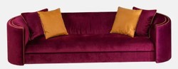 Casa Padrino sofá de lujo púrpura / naranja 275 x 89 x A. 75 cm - Sofá de salón - Sofá de hotel - Muebles de salón - Interiores de salón - Muebles de hotel - Muebles de lujo - Interiores de lujo
