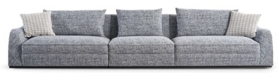 Casa Padrino luxury sofa blue / gray / black 308 x 106 x H. 83 cm - Living room sofa - Hotel sofa - Living room furniture - Living room furnishings - Hotel furniture - Luxury furniture