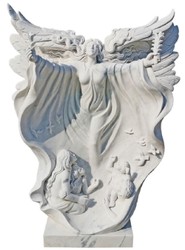 Casa Padrino Escultura de Mármol Deco Art Nouveau de Lujo Ángel Blanco A. 160 cm - Magnífico Jardín Mármol Deco Figura - Barroco y Art Nouveau Jardín Mármol Deco Accesorios - Noble y Magnífico