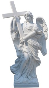 Casa Padrino Sculpture Déco en Marbre Art Nouveau de Luxe Ange Blanc H. 160 cm - Magnifique Figurine Jardin Marbre Déco - Sculptures Déco en Marbre de Jardin Baroque & Art Nouveau