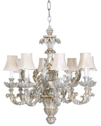 Casa Padrino lustre baroque de luxe argent / or Ø 79 x H. 82 cm - Magnifique lustre de salon de style baroque - Noble & Magnifique - Qualité de luxe - Fabriqué en Italie