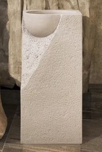 Casa Padrino mesa de lavabo de lujo gris 40 x 40 x A. 86 cm - Mesa de lavabo de cerámica con lavabo integrado - Muebles de baño de lujo - Muebles de hotel - Calidad de lujo - Hecho en Italia