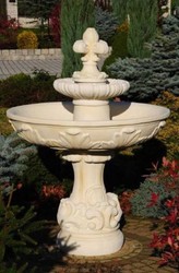 Casa Padrino baroque fountain beige Ø 110 x H. 150 cm - Magnificent garden fountain in baroque style - Round garden decoration stone fountain - Baroque garden decoration accessories