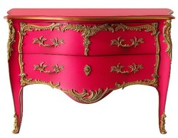 Casa Padrino cómoda barroco con 2 cajones rosa antiguo / oro - Cómoda de madera maciza hecha a mano en estilo barroco - Muebles barrocos hechos a mano - Noble y Magnífico
