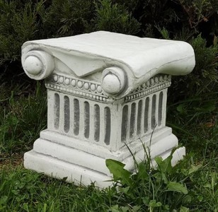 Casa Padrino piedistallo barocco grigio 22 x 22 x A. 23 cm - Magnifico piedistallo da giardino in stile barocco - Piedistallo in pietra decorativa - Accessori decorativi da giardino barocchi
