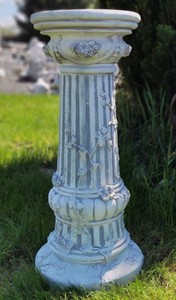 Casa Padrino pilastro barocco grigio Ø 35 x A. 78 cm - Magnifica pilastro da giardino barocco - Pilastro rotonda decorativa da giardino - Accessori decorativi per giardini e terrazze barocchi