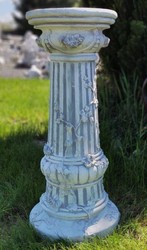 Runde Barock Garten Terrassen Deko Stein Säule Grau Round Baroque Garden Terrace Deco Stone Pillar Gray