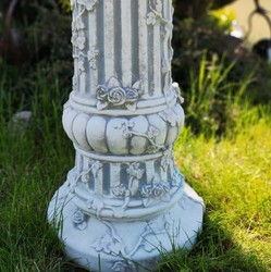 Runde Barock Garten Terrassen Deko Stein Säule Grau Round Baroque Garden Terrace Deco Stone Pillar Gray
