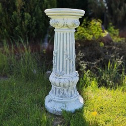 Runde Barock Garten Terrassen Deko Stein Säule Grau Round Baroque Garden Terrace Deco Stone Pillar Gray