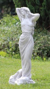 Jugendstil Garten Terrassen Deko Skulptur Dame Grau Art Nouveau Garden Terrace Decoration Sculpture Lady Gray