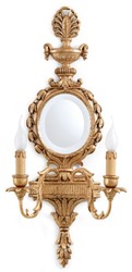 Casa Padrino lampada da parete doppia barocco di lusso con specchio oro antico 35 x 17 x A. 78 cm - Magnifica lampada da parete stile barocco - Luci barocche - Qualità di lusso - Fatto in Italia
