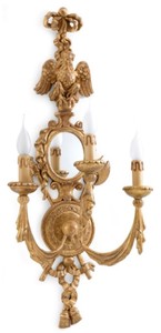 Casa Padrino applique murale baroque de luxe avec miroir or antique 36 x 23 x H. 81 cm - Magnifique applique de style baroque - Luminaires baroques - Qualité de luxe - Fabriquée en Italie