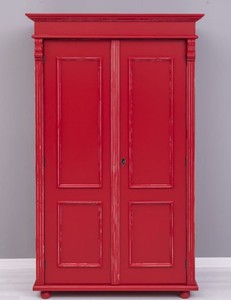 Landhausstil Shabby Chic Massivholz Schlafzimmerschrank Kleiderschrank Antik Rot Country Style Shabby Chic Solid Wood Bedroom Cabinet Wardrobe Antique Red