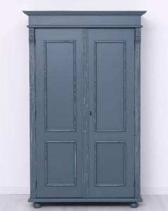 Landhausstil Shabby Chic Massivholz Schlafzimmerschrank Kleiderschrank Antik Blau Country Style Shabby Chic Solid Wood Bedroom Cabinet Wardrobe Antique Blue