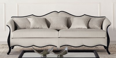Casa Padrino luxury Art Deco sofa gray / black - Handmade living room sofa - Living Room Furniture - Art Deco Furniture - Luxury Furniture - Luxury Quality - Made in Italy