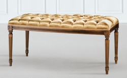 Casa Padrino banc baroque de luxe or / marron - Banc de style baroque fait main - Meuble baroque italien - Meuble de luxe de style baroque - Qualité de luxe - Fabriqué en Italie