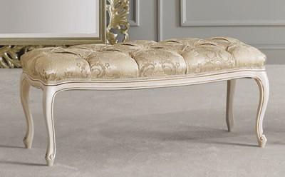 Luxus Barock Sitzbank Gold Weiß Beige Luxury Baroque Bench Gold White Beige
