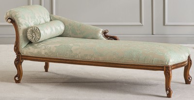 Casa Padrino luxury baroque chaise longue gold / green / brown - Magnificent solid wood recamier - Luxury living room furniture in baroque style - Luxury quality - Made in Italy