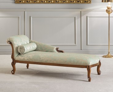 Casa Padrino Luxus Barock Chaiselongue Gold / Grün / Braun - Prunkvolle Massivholz Recamiere - Luxus Wohnzimmer Möbel im Barockstil - Luxus Qualität - Made in Italy