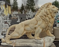 Casa Padrino escultura de decoración de jardín XXL león lado izquierdo arena / gris 186 x A. 150 cm - Figura XXL de decoración de jardín - Accesorios de decoración de jardín en estilo barroco