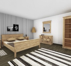 Landhausstil Massivholz Schlafzimmerschrank Kleiderschrank Naturfarben Country Style Solid Wood Bedroom Cabinet Wardrobe Natural
