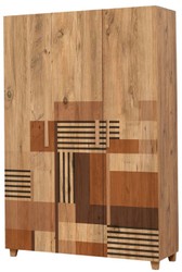 Casa Padrino armadio per camera da letto di lusso naturale / marrone 120 x 48 x A. 189 cm - Armadio in legno massello con 3 ante - Mobili camera da letto - Mobili hotel - Mobili di lusso