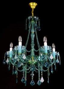 Casa Padrino lustre baroque de luxe vert / or Ø 60 x H. 76 cm - Magnifique lustre de style baroque avec verre en cristal de bohème - Noble & Magnifique