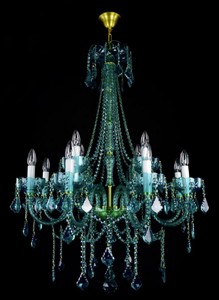 Luxus Barock Kristall Kronleuchter Grün Gold Luxury Baroque Crystal Chandelier Green Gold