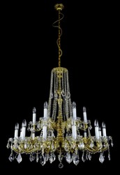 Casa Padrino lampadario barocco di lusso oro Ø 95 x A. 95 cm - Magnifico lampadario in ottone con cristallo di Boemia - Mobili barocchi - Nobile e Magnifico