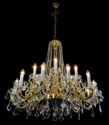 Casa Padrino lampadario barocco di lusso oro Ø 95 x A. 95 cm - Magnifico lampadario in ottone con cristallo di Boemia - Mobili barocchi - Nobile e Magnifico