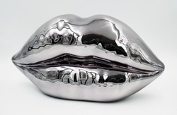 Luxus Designer Deko Lippen Chrom Silber Luxury Designer Deco Lips Chrome Silver