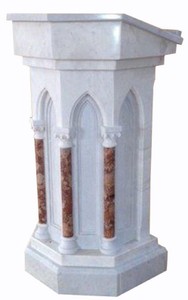Casa Padrino luxury baroque lectern white / red H. 120 cm - Magnificent marble lectern - Luxury marble furniture in baroque style - Noble & Magnificent