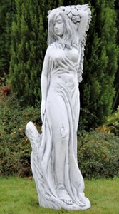 Jugendstil Garten Terrassen Deko Skulptur Dame Grau Art Nouveau Garden Terrace Decoration Sculpture Lady Gray