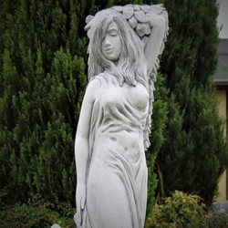 Jugendstil Garten Terrassen Deko Skulptur Dame Grau Art Nouveau Garden Terrace Decoration Sculpture Lady Gray